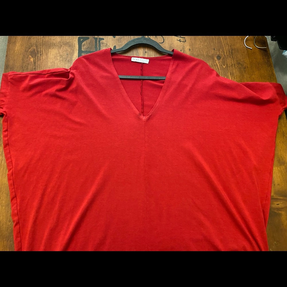 Oversized Red Bryan Walker Tunic Sweater Size Xs - image 8
